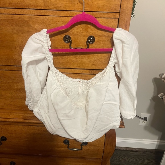 Free People Off the Sholder Smocked Top - Picture 2 of 5